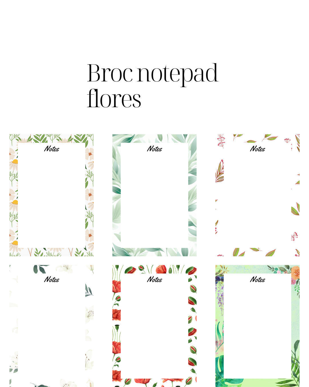 Notas 7x10cm de animales,flores,frutas y minimalista