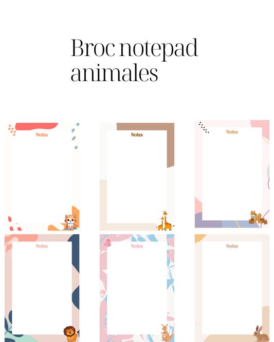 Notas 7x10cm de animales,flores,frutas y minimalista