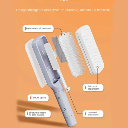 Spazzola per capelli autopulente