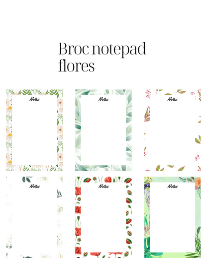 Notas 10x14 cm tematica animales,frutas,flores y minimalista